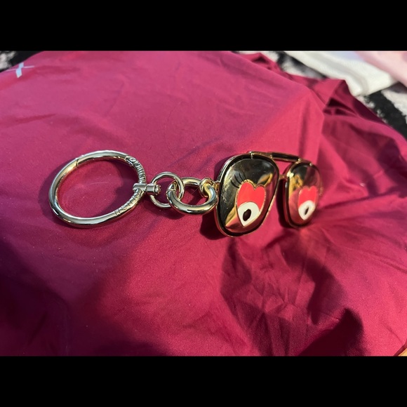 HENRI BENDEL NYC - keychain bag fob - Now You See Me Glasses NEW - gold & enamel - Picture 5 of 5